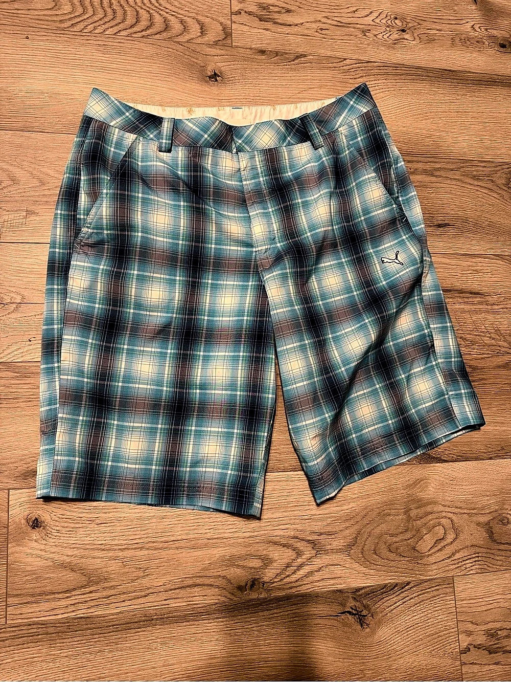 Puma Plaid Shorts Waist 34